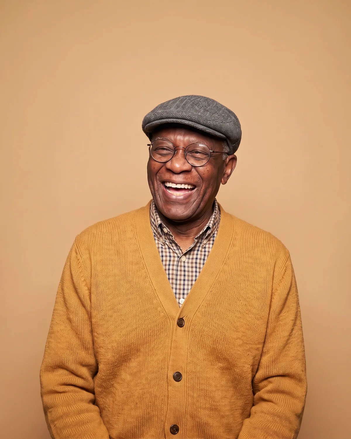 Guest of honor laughing at his 75th birthday