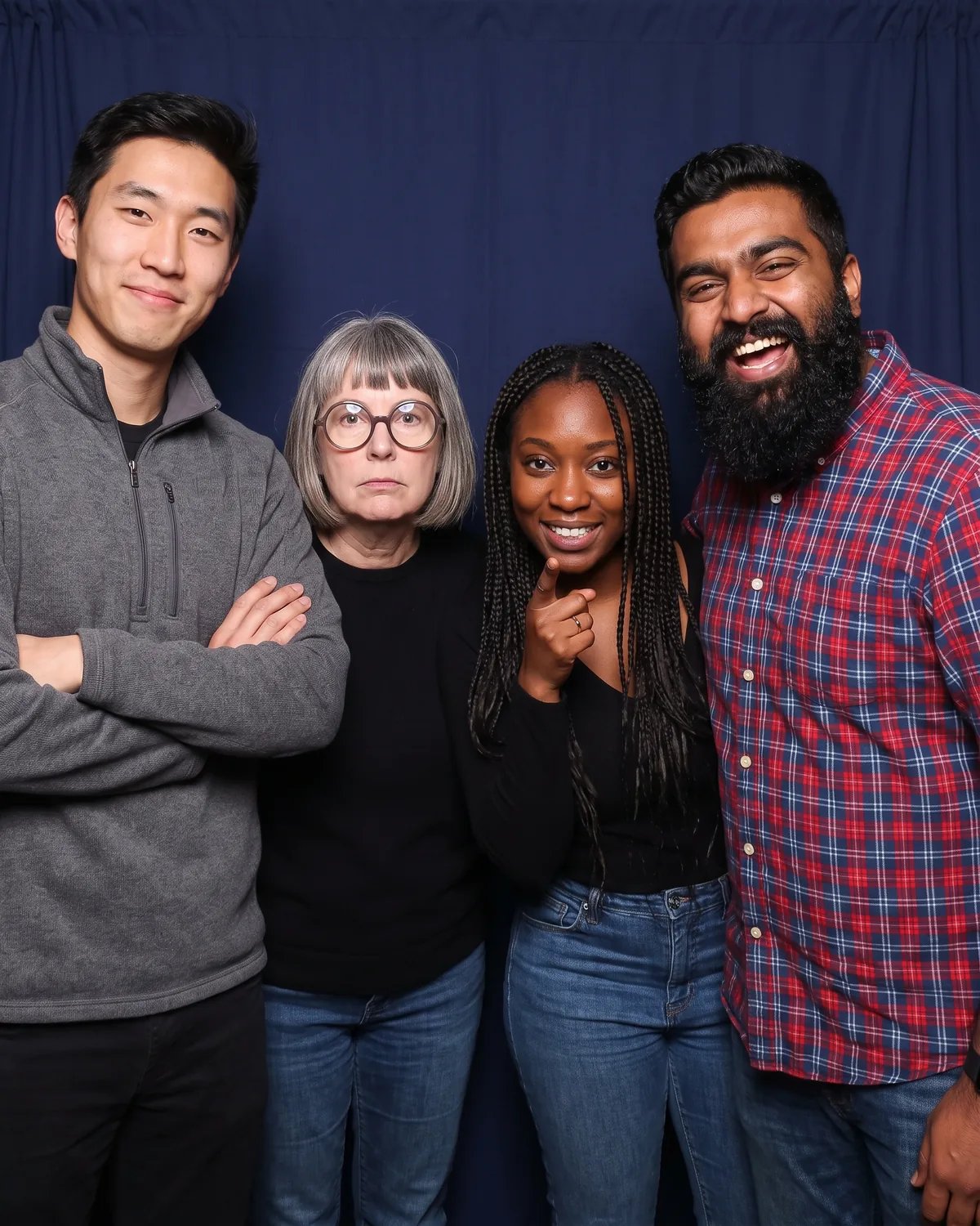 Four coworkers at a sales kickoff