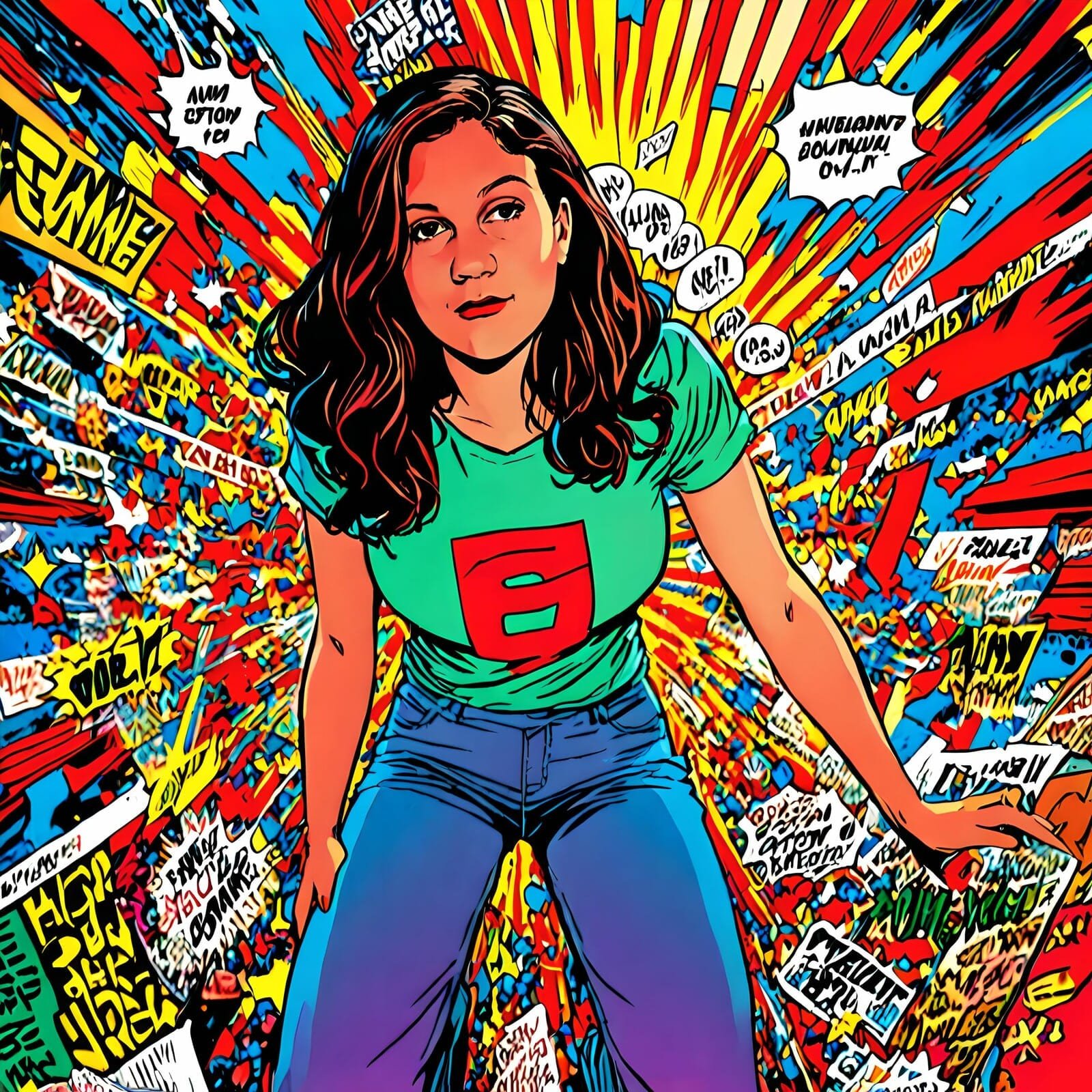 Guest drawn in bold pop art comic style