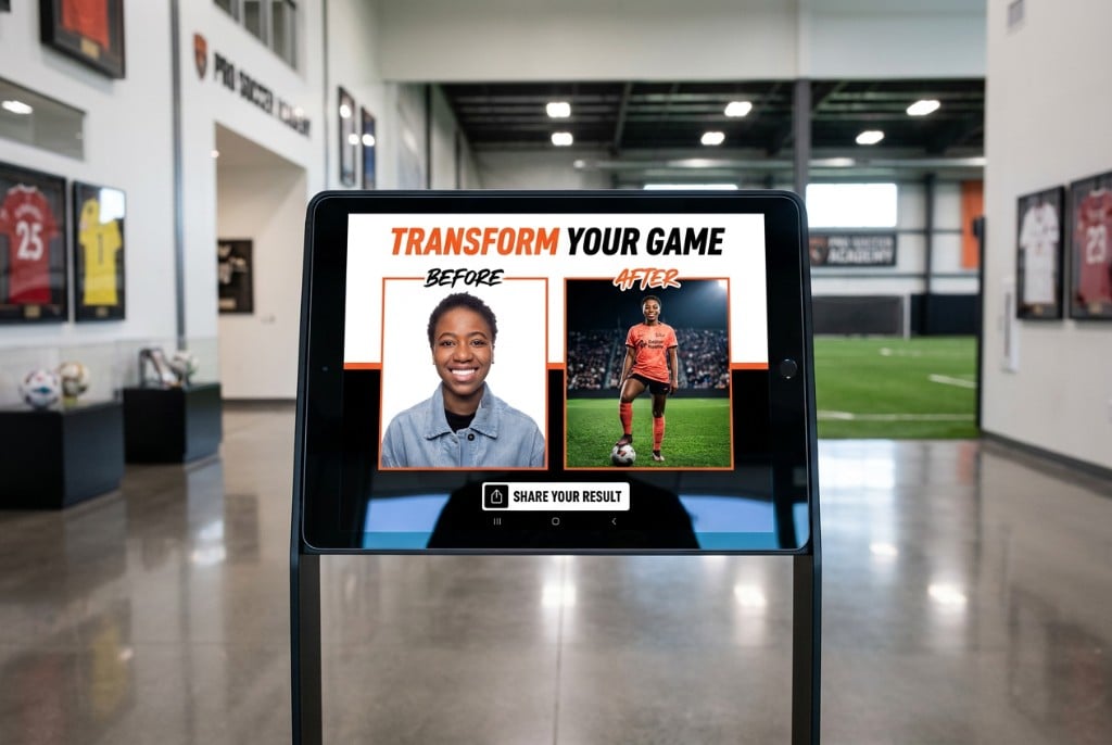 Custom AI activation kiosk built for a sports venue fan experience