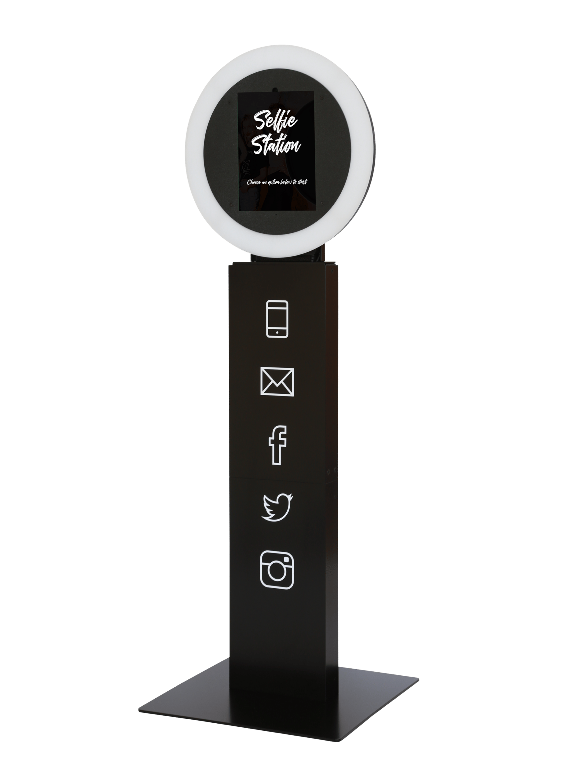 Selfie Station hardware: compact footprint for exhibits