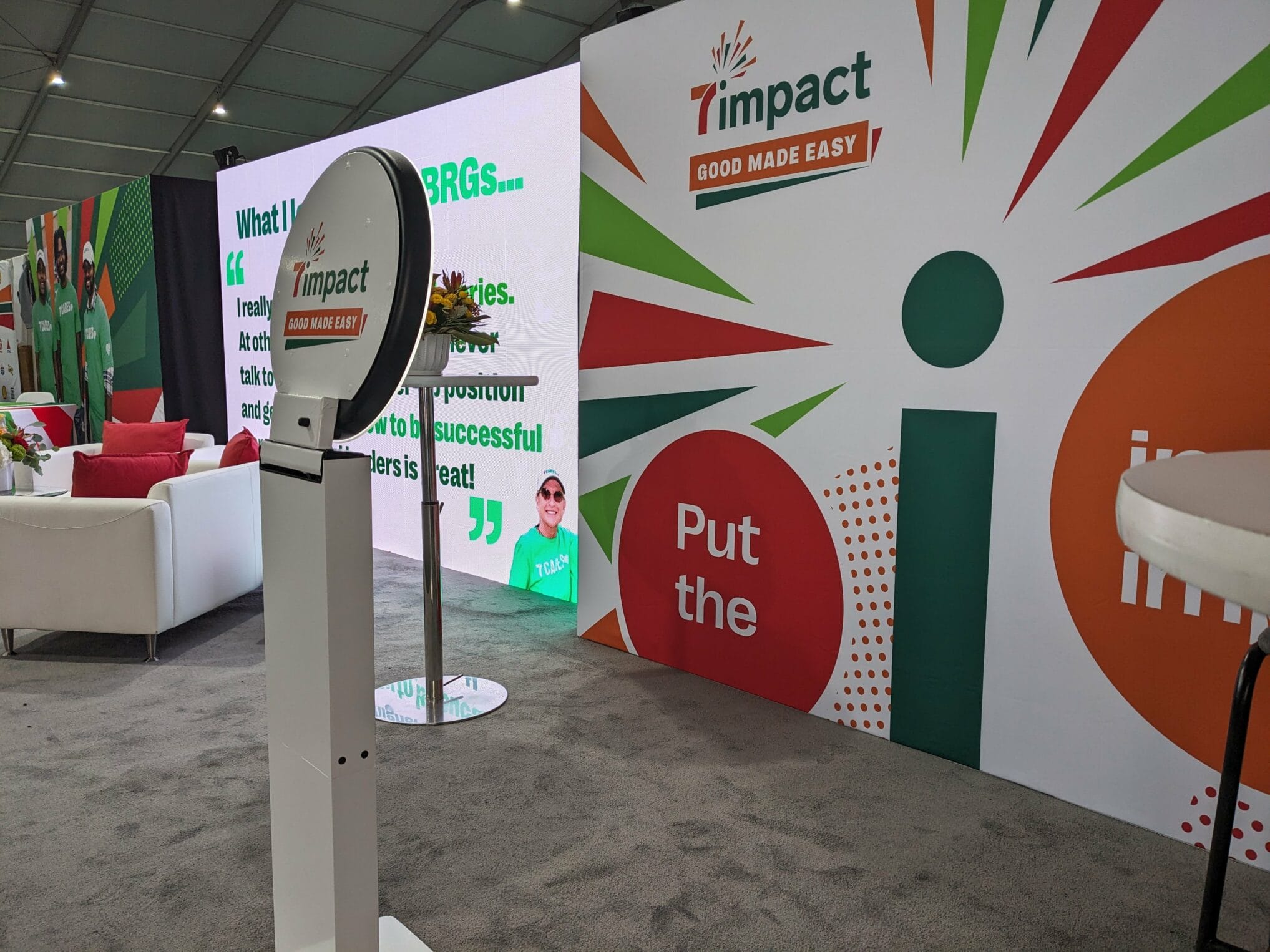 Trade show floor branded photo booth activation