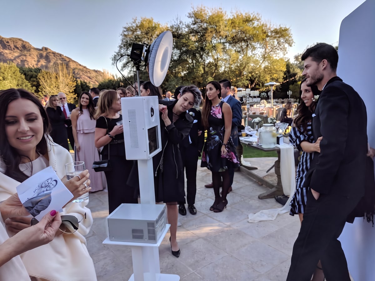 Glam photo booth rental setup