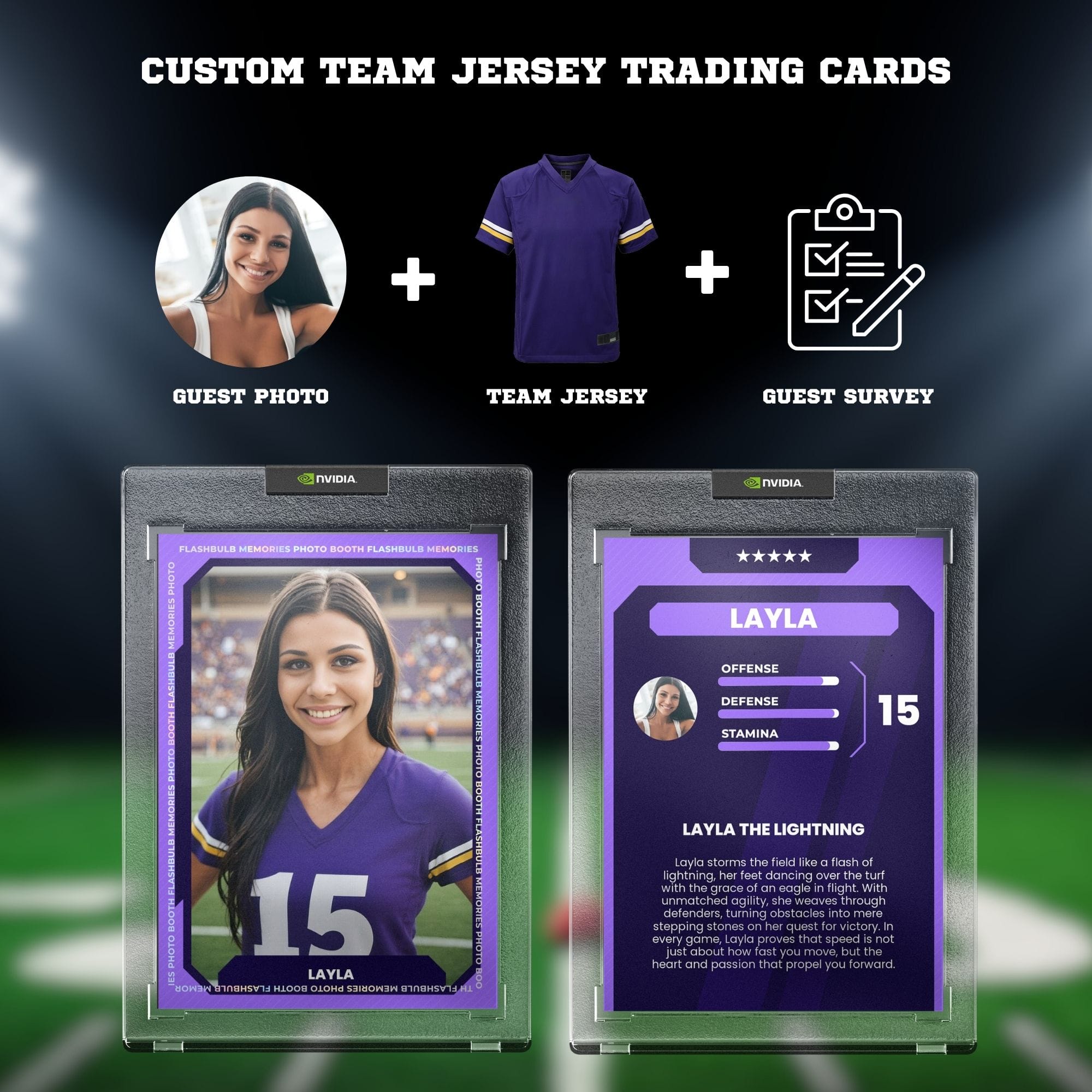 Guest customizable trading card output